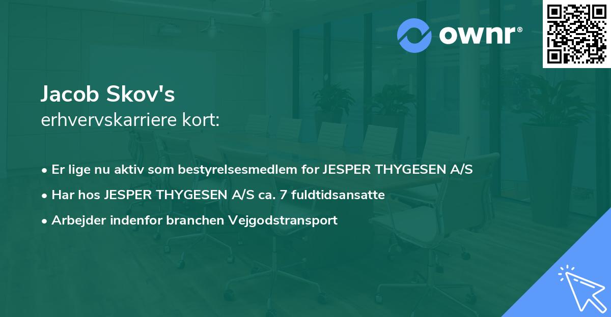 Jacob Skov's erhvervskarriere kort