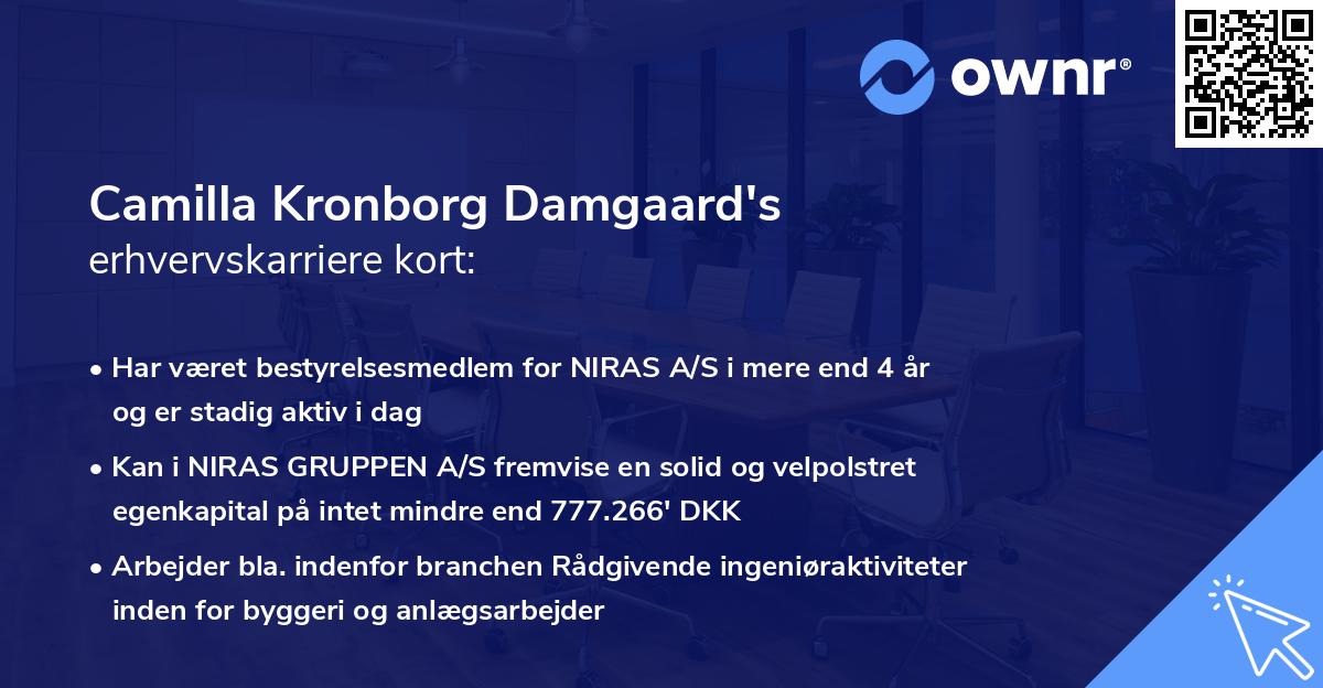 Camilla Kronborg Damgaard's erhvervskarriere kort