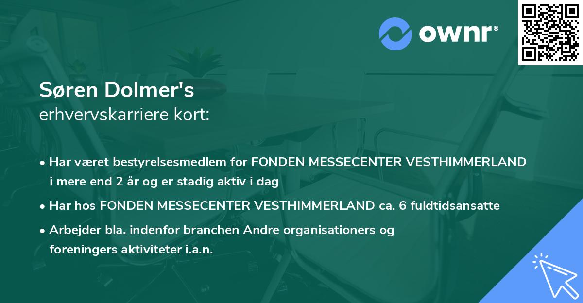Søren Dolmer's erhvervskarriere kort