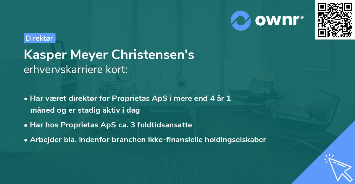 Kasper Meyer Christensen's erhvervskarriere kort