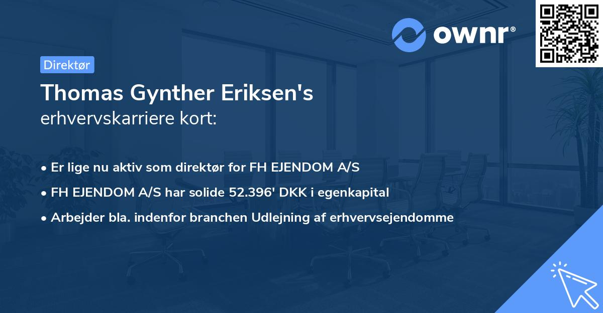 Thomas Gynther Eriksen's erhvervskarriere kort