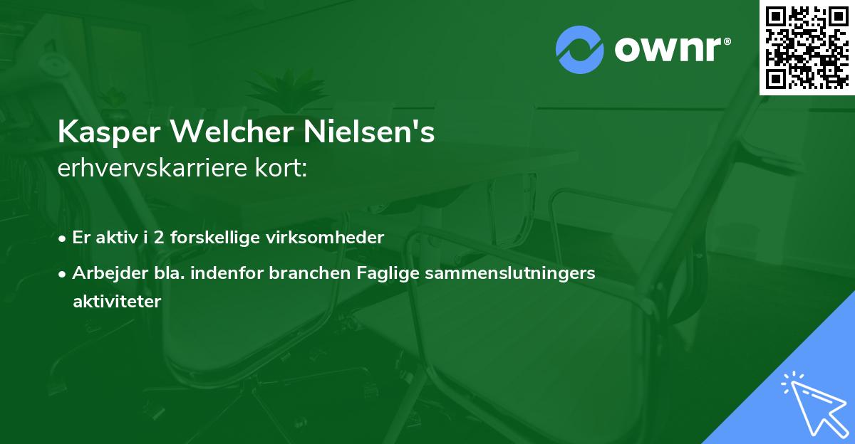 Kasper Welcher Nielsen's erhvervskarriere kort