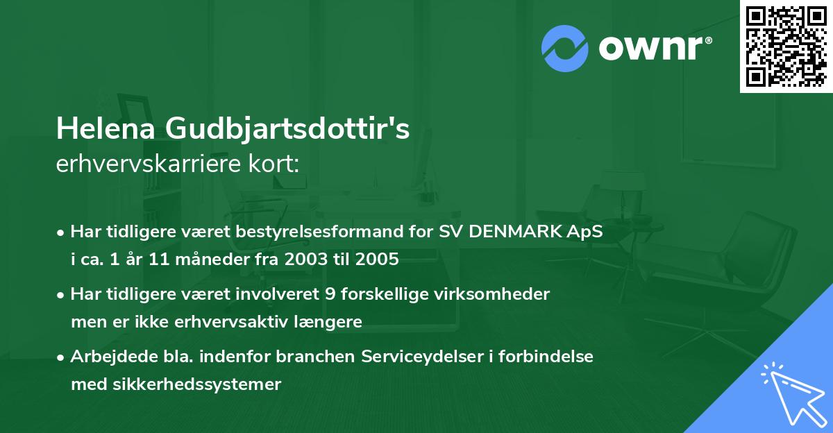 Helena Gudbjartsdottir's erhvervskarriere kort