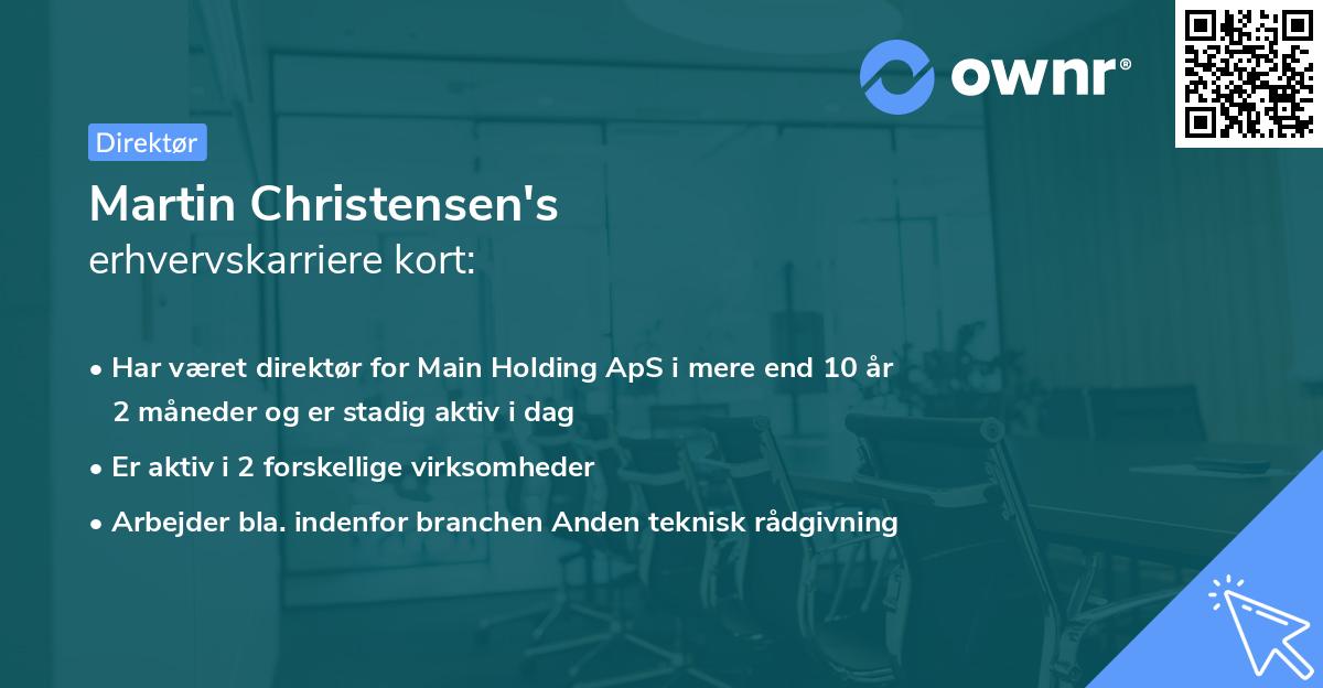 Martin Christensen's erhvervskarriere kort