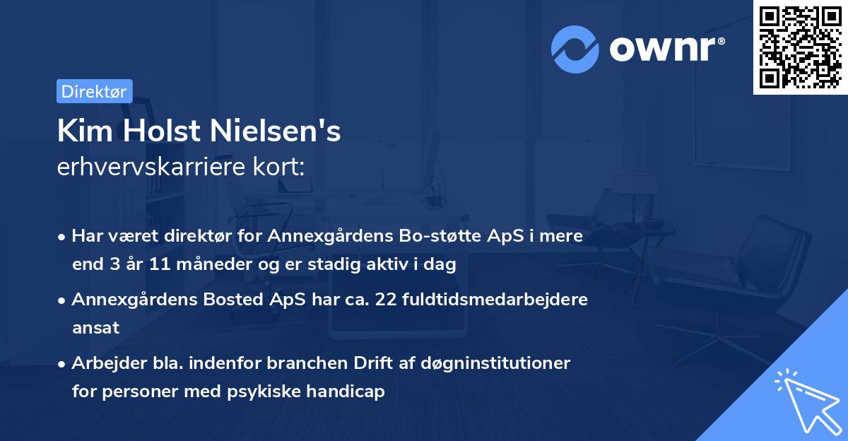 Kim Holst Nielsen's erhvervskarriere kort