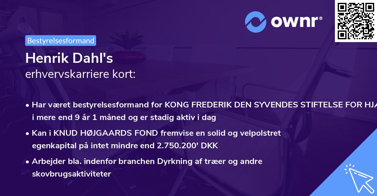 Henrik Dahl's erhvervskarriere kort