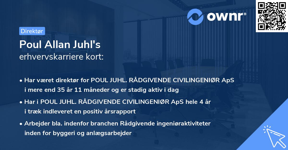 Poul Allan Juhl's erhvervskarriere kort