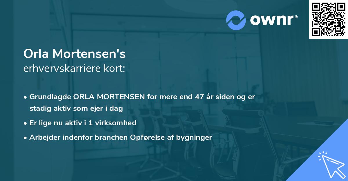 Orla Mortensen's erhvervskarriere kort