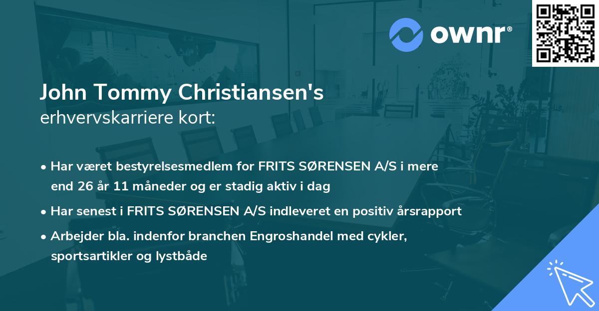 John Tommy Christiansen's erhvervskarriere kort