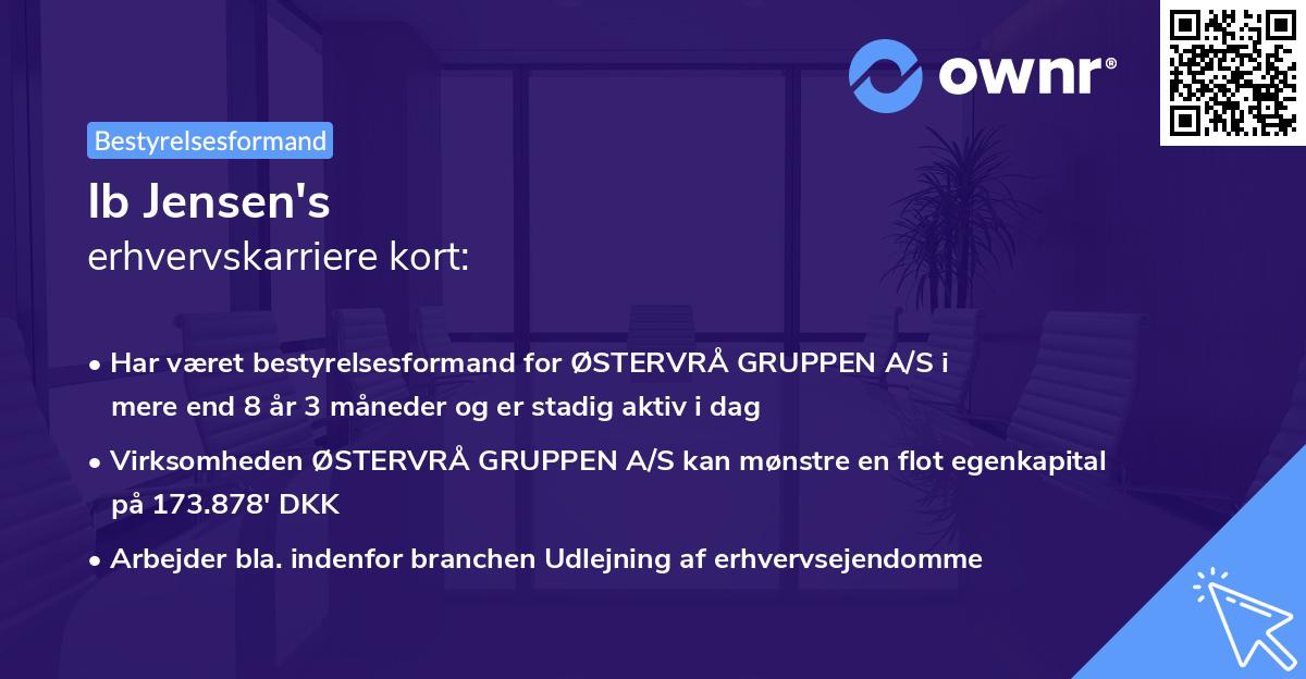 Ib Jensen's erhvervskarriere kort