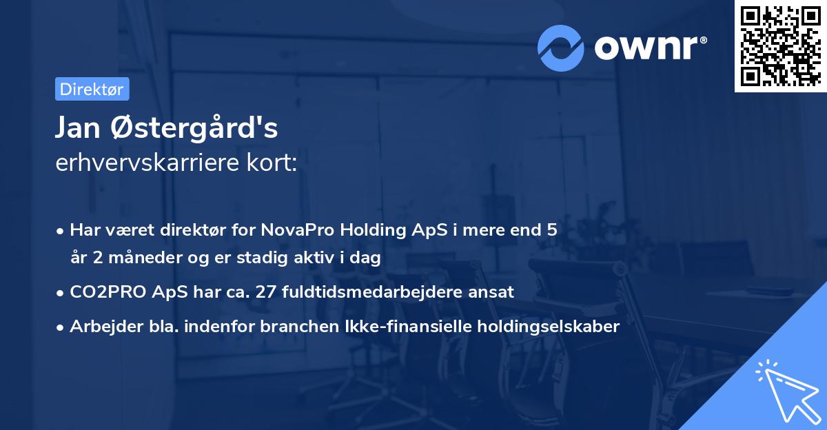 Jan Østergård's erhvervskarriere kort