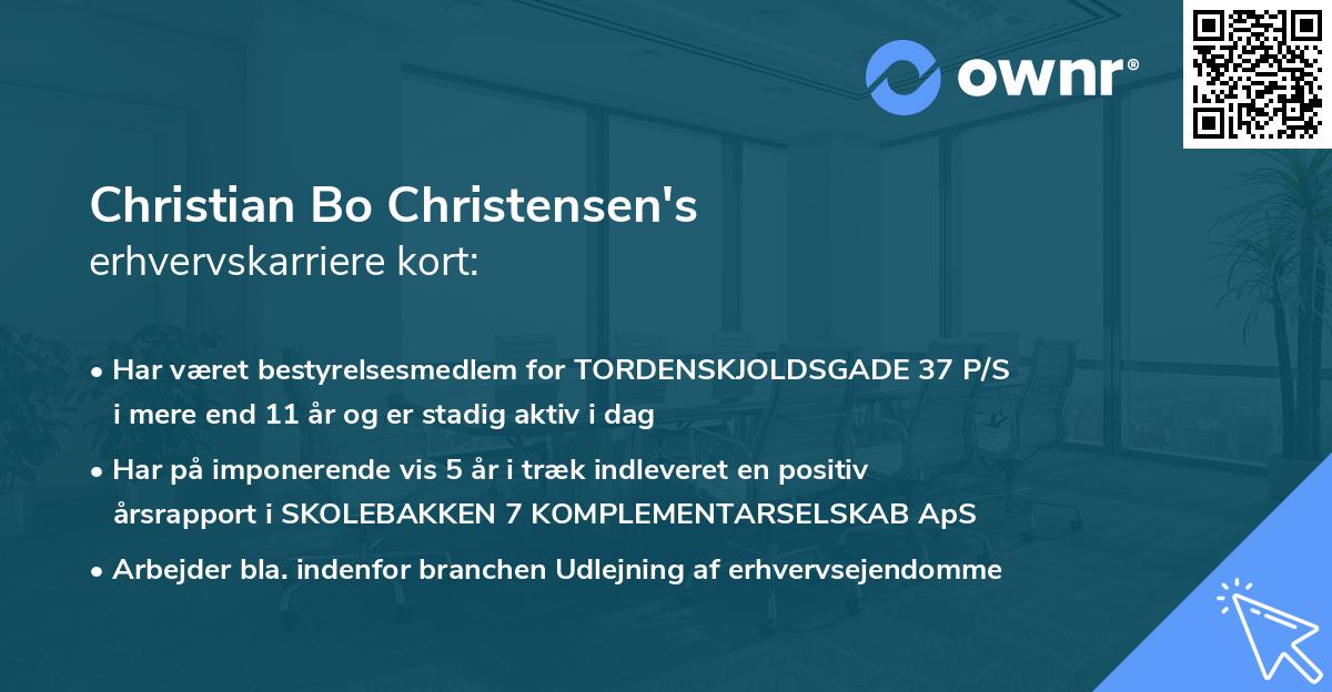 Christian Bo Christensen's erhvervskarriere kort