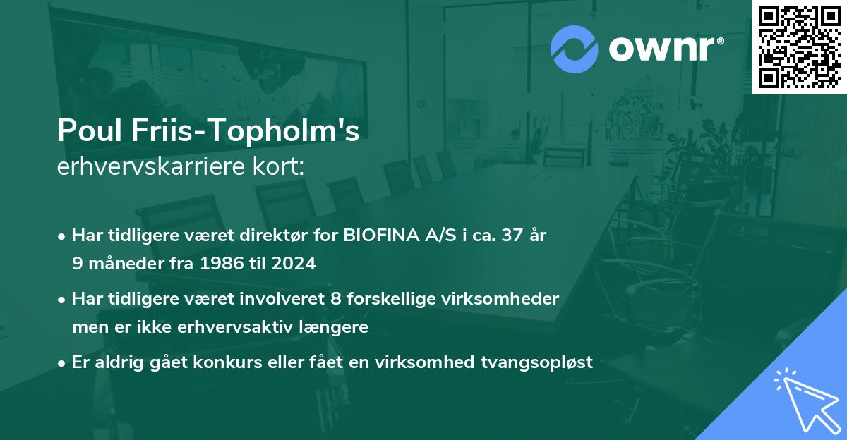Poul Friis-Topholm's erhvervskarriere kort