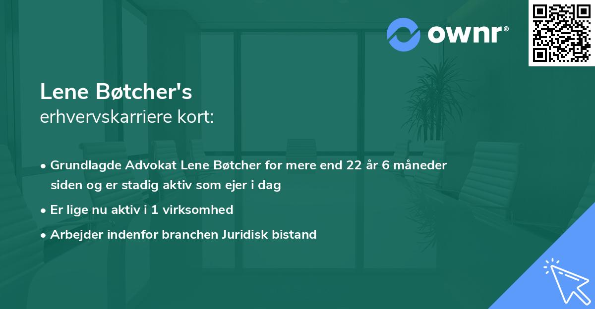 Lene Bøtcher's erhvervskarriere kort