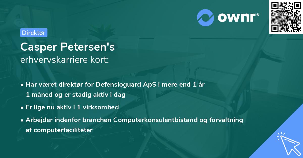Casper Petersen's erhvervskarriere kort