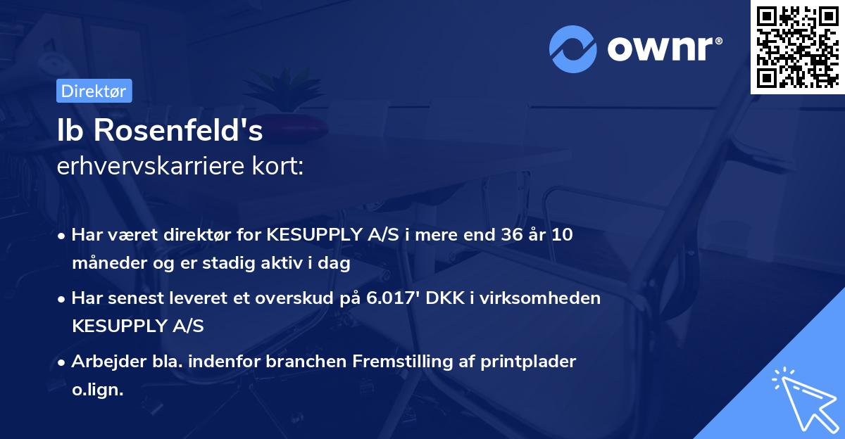 Ib Rosenfeld's erhvervskarriere kort