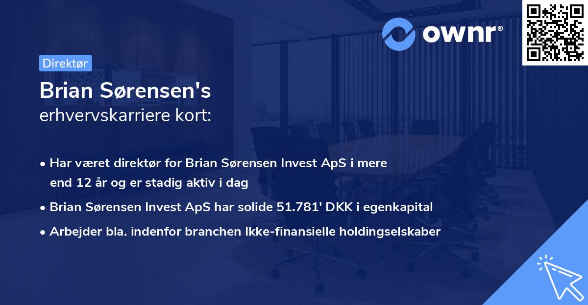 Brian Sørensen's erhvervskarriere kort