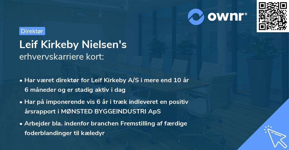 Leif Kirkeby Nielsen's erhvervskarriere kort