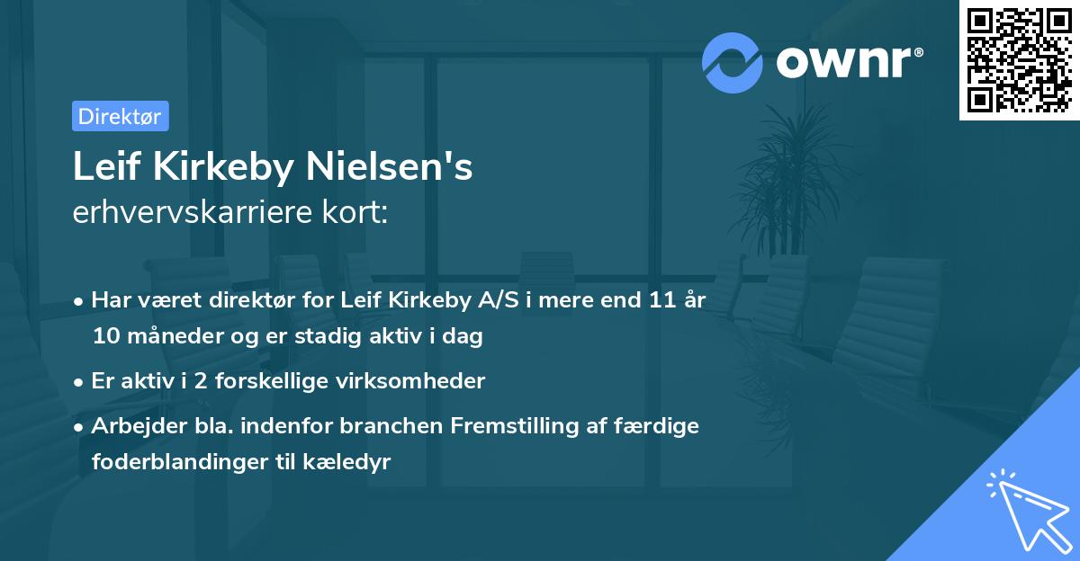Leif Kirkeby Nielsen's erhvervskarriere kort