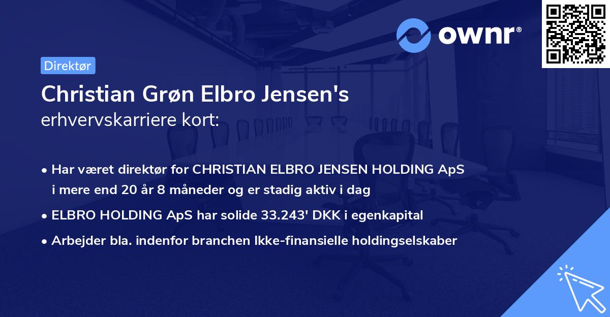 Christian Grøn Elbro Jensen's erhvervskarriere kort