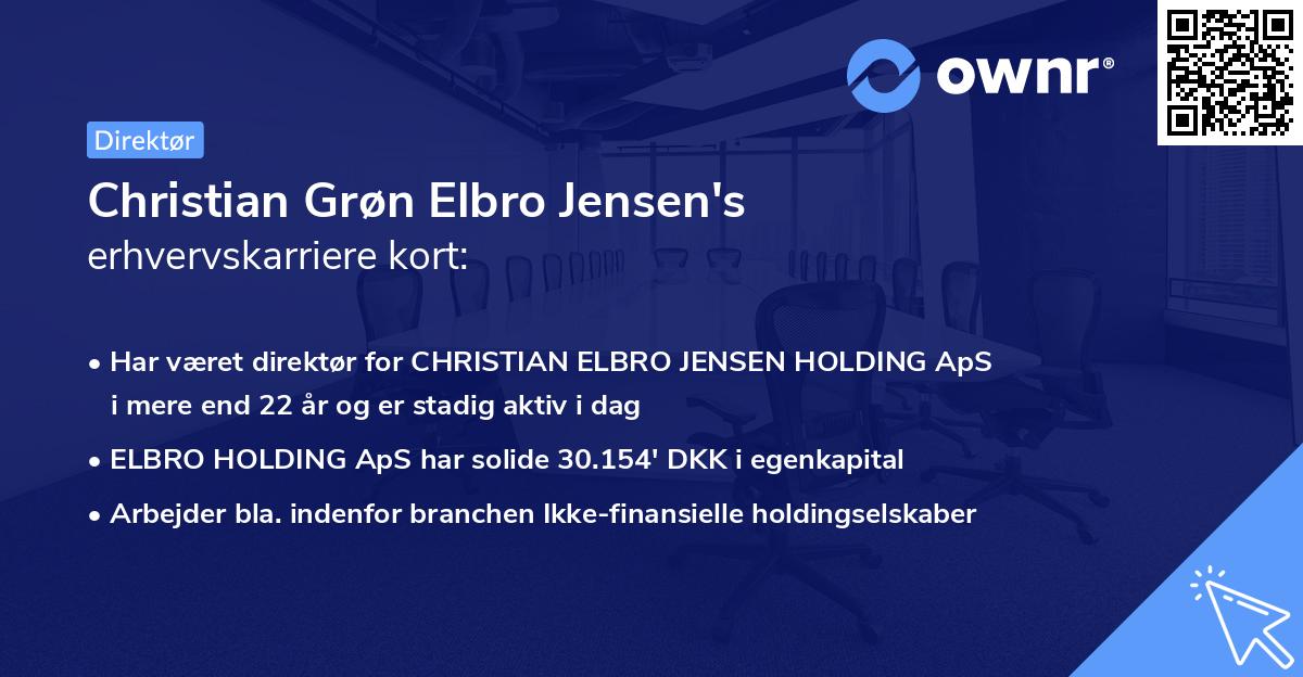 Christian Grøn Elbro Jensen's erhvervskarriere kort
