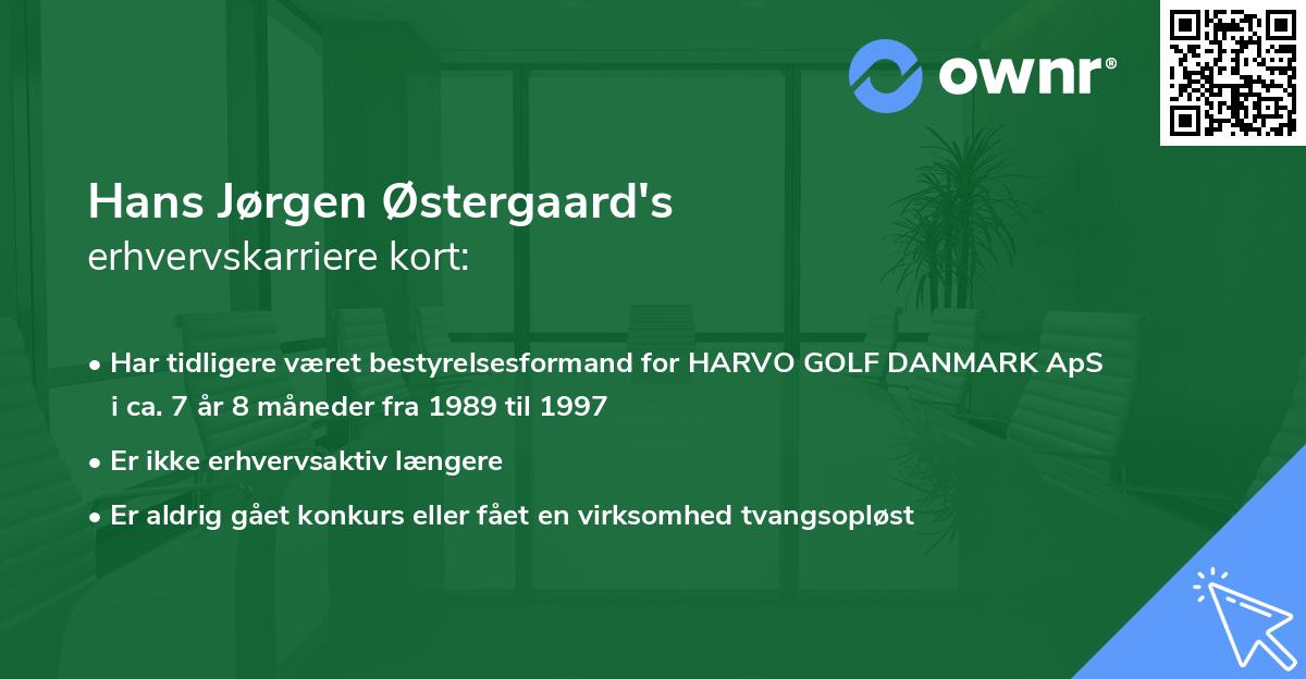Hans Jørgen Østergaard's erhvervskarriere kort
