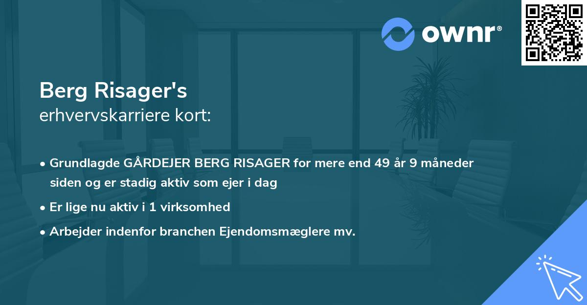 Berg Risager's erhvervskarriere kort