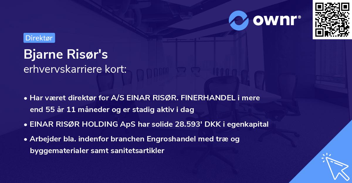 Bjarne Risør's erhvervskarriere kort