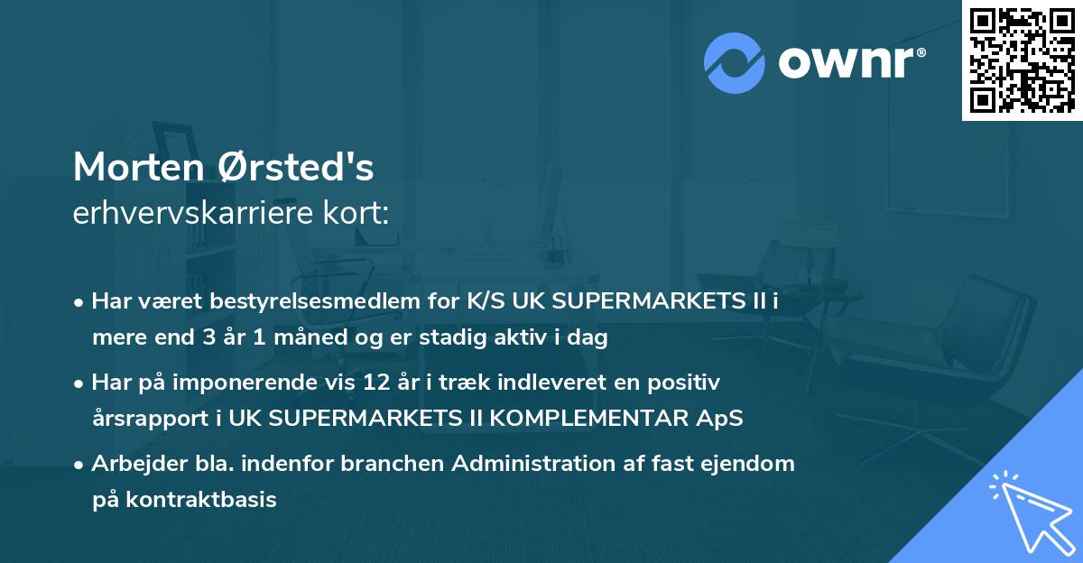 Morten Ørsted's erhvervskarriere kort