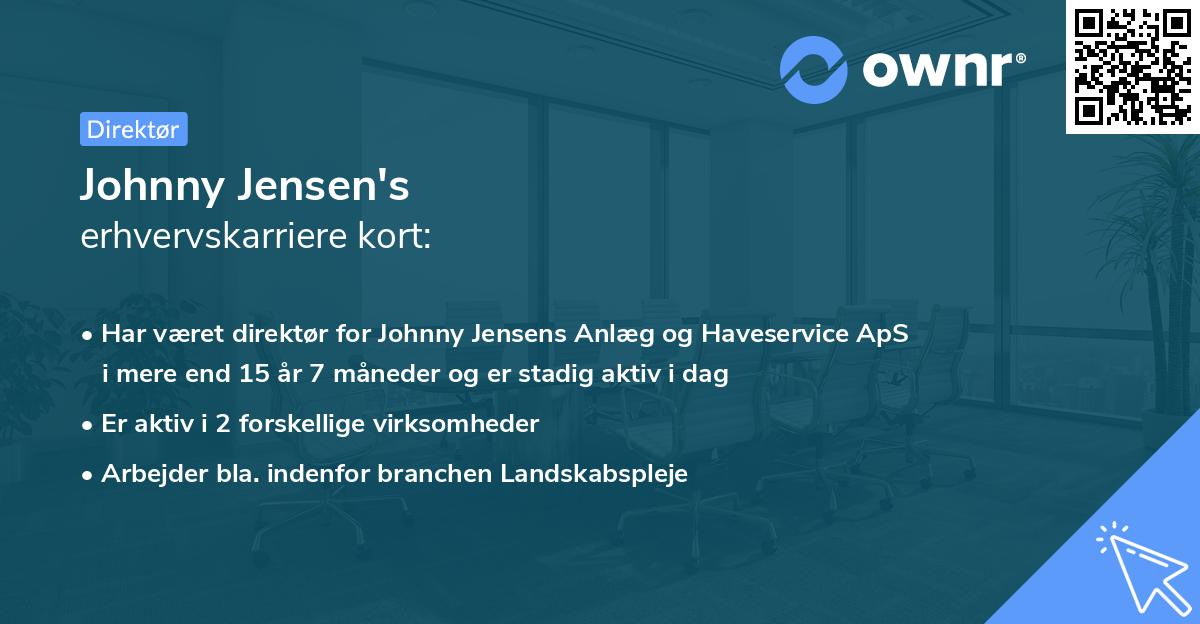 Johnny Jensen's erhvervskarriere kort