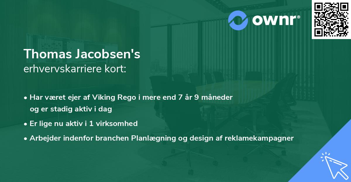 Thomas Jacobsen's erhvervskarriere kort