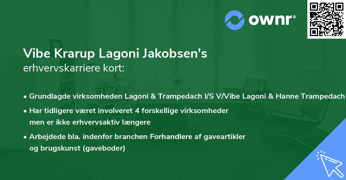 Vibe Krarup Lagoni Jakobsen's erhvervskarriere kort