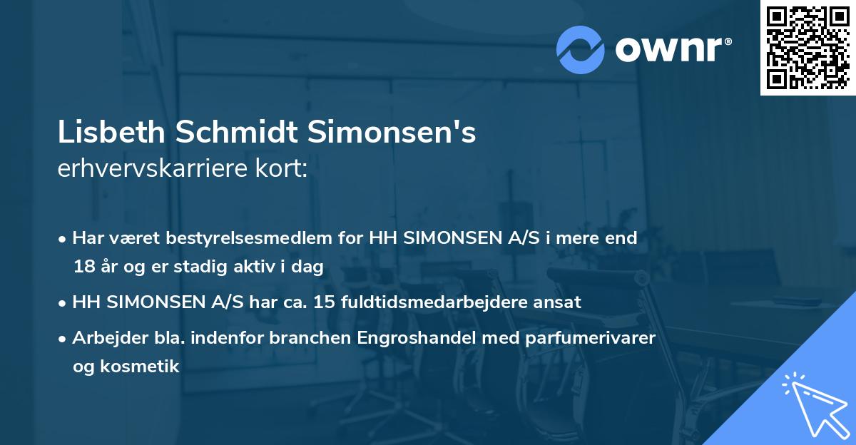 Lisbeth Schmidt Simonsen's erhvervskarriere kort