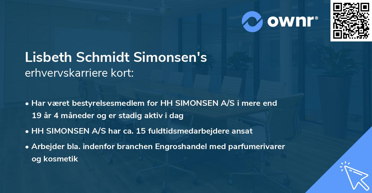 Lisbeth Schmidt Simonsen's erhvervskarriere kort