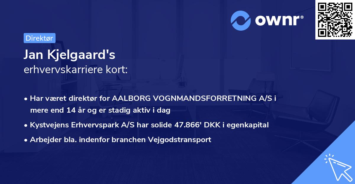 Jan Kjelgaard's erhvervskarriere kort