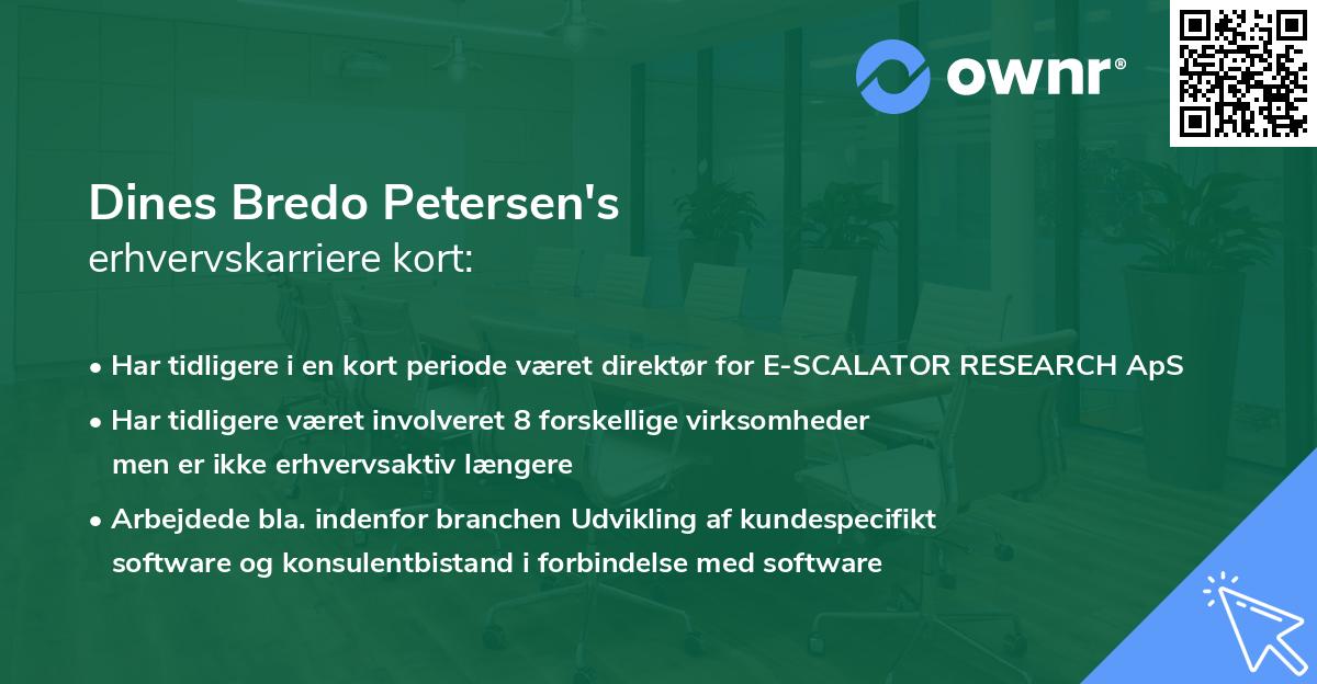 Dines Bredo Petersen's erhvervskarriere kort