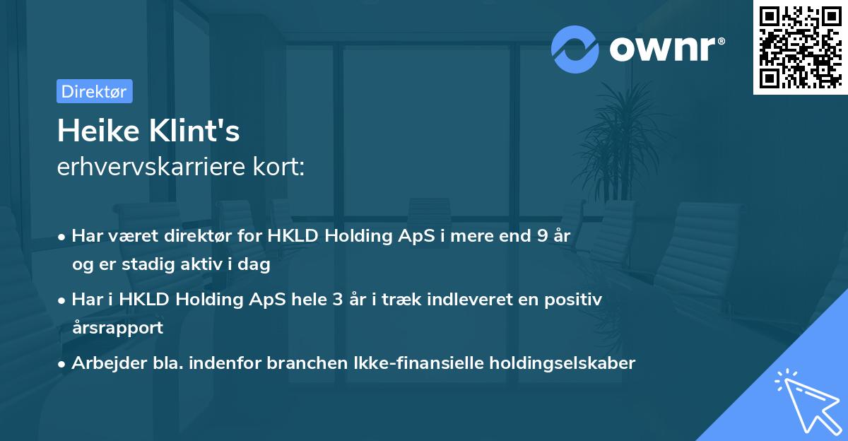 Heike Klint's erhvervskarriere kort
