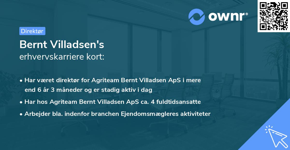Bernt Villadsen's erhvervskarriere kort
