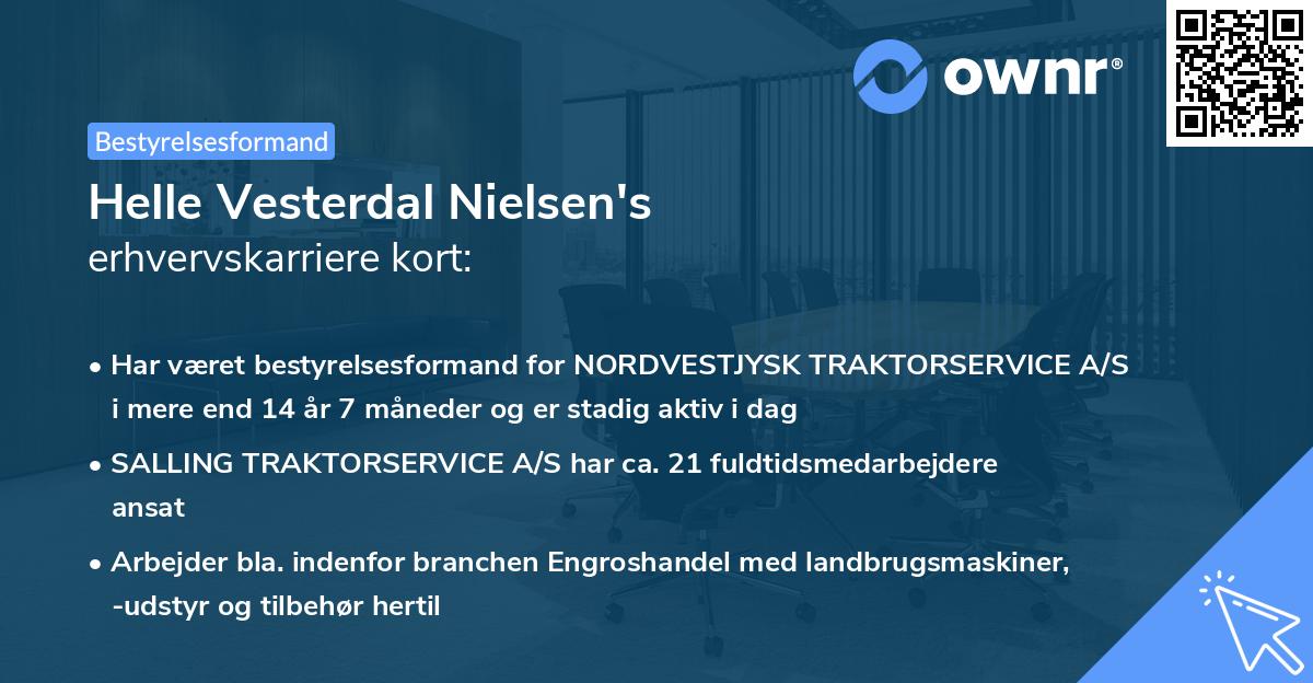 Helle Vesterdal Nielsen's erhvervskarriere kort