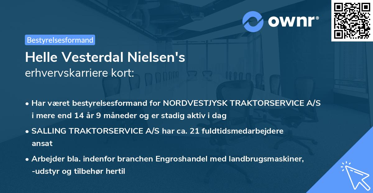 Helle Vesterdal Nielsen's erhvervskarriere kort