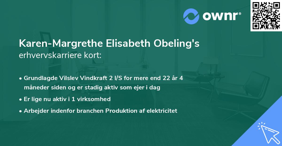 Karen-Margrethe Elisabeth Obeling's erhvervskarriere kort