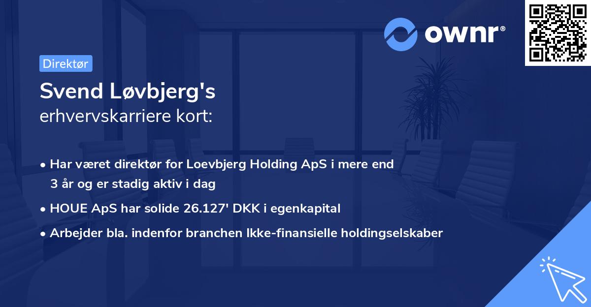 Svend Løvbjerg's erhvervskarriere kort