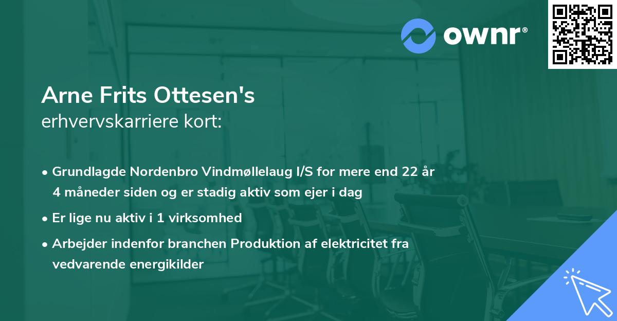 Arne Frits Ottesen's erhvervskarriere kort