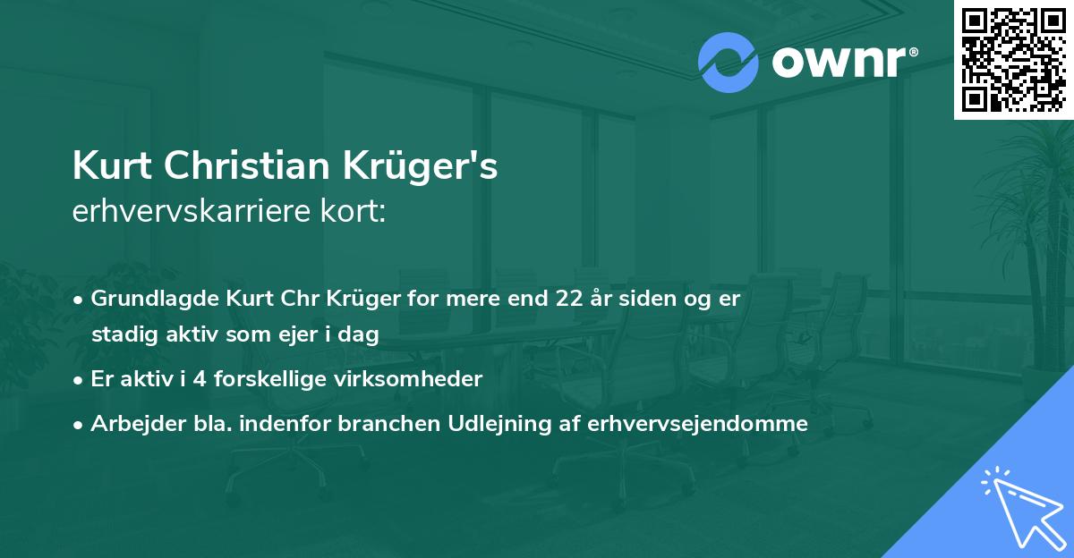 Kurt Christian Krüger's erhvervskarriere kort