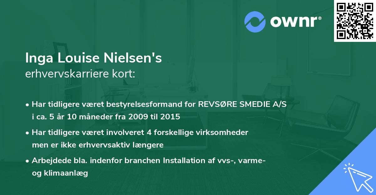 Inga Louise Nielsen's erhvervskarriere kort