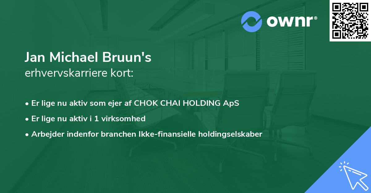 Jan Michael Bruun's erhvervskarriere kort