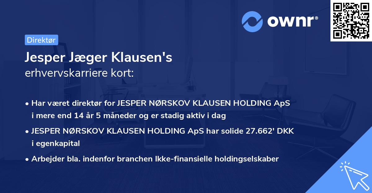 Jesper Jæger Klausen's erhvervskarriere kort