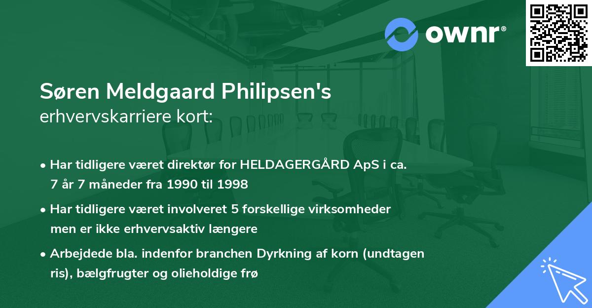 Søren Meldgaard Philipsen's erhvervskarriere kort