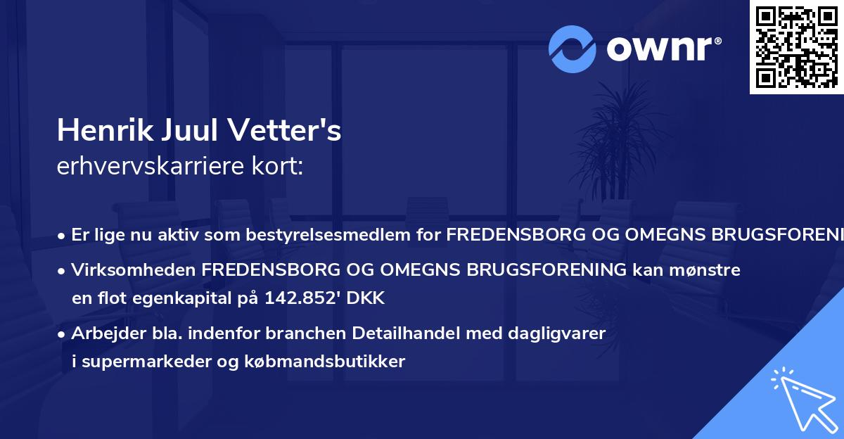 Henrik Juul Vetter's erhvervskarriere kort