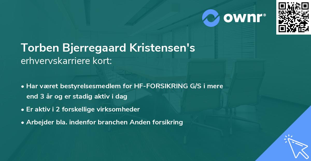 Torben Bjerregaard Kristensen's erhvervskarriere kort